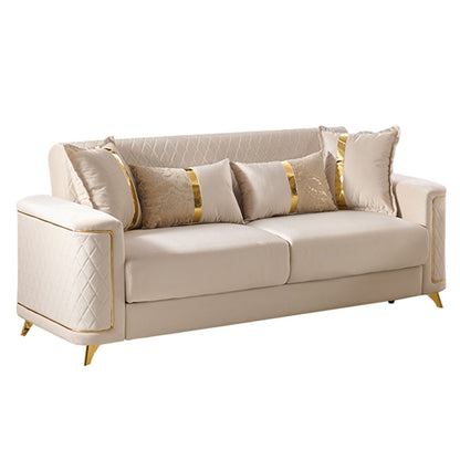 Lisa Modern Sofa With Gold Steel Legs and Foam