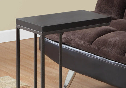 C-Shaped Accent Table Living Room, dark metal frame with black top Unique Piece Furniture on Tampa Home & Garden Store