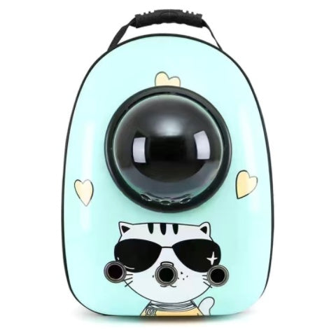 Pet Zen space bag carrier for cats and small dogs, light blue backpack with bubble window on Tampa Home & Garden Store