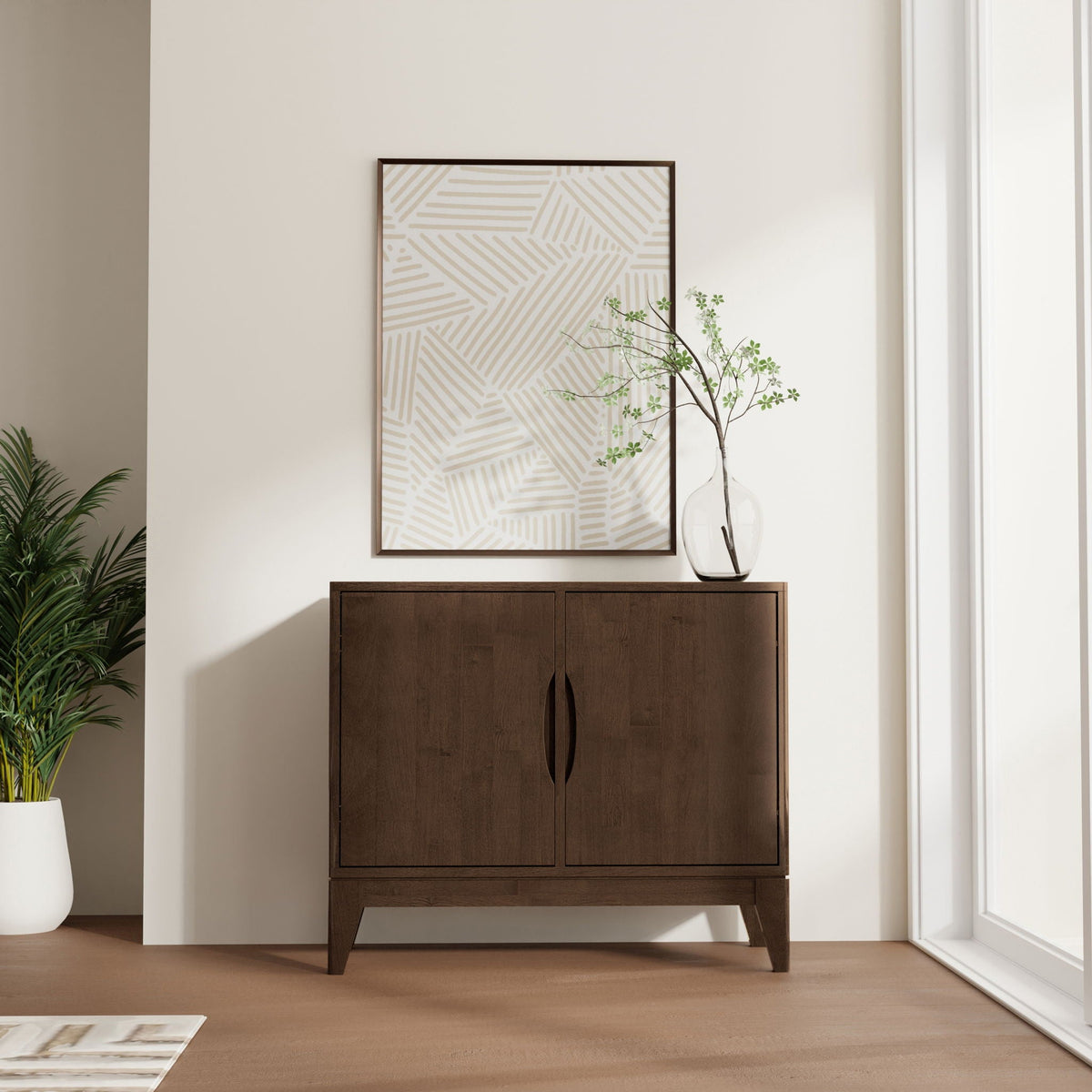 Harper walnut brown 2-door sideboard buffet with adjustable shelves by HouseOfZazla on Tampa Home & Garden Store