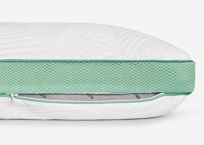 BedGear Level Cuddle Curve Backrest Pillow Size 2.0 white with green mesh side on Tampa Home & Garden Store