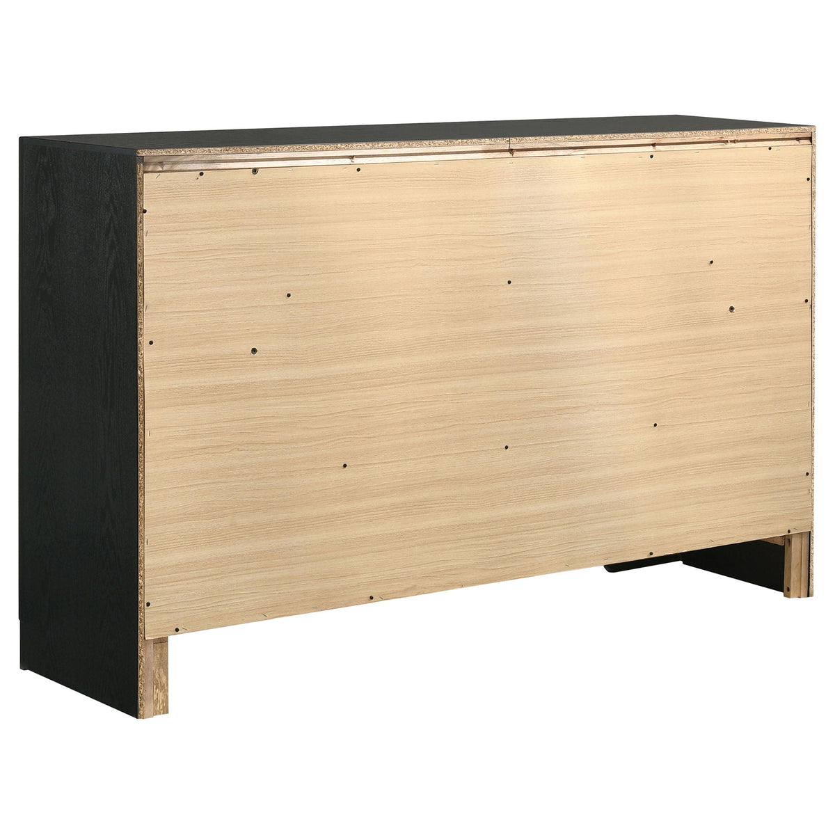 Annie 4 Piece Bedroom Set platform bed black sides with natural plywood panels HouseOfZazla on Tampa Home & Garden Store