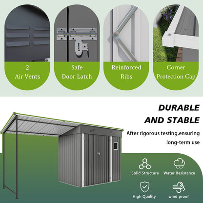 Heavy Gray Storage Shed and the Pergola Combo