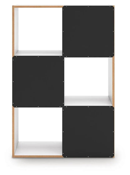 Onita Cube Organizer 6-cube shelf with black panels and wood frame Unique Piece Furniture on Tampa Home & Garden Store
