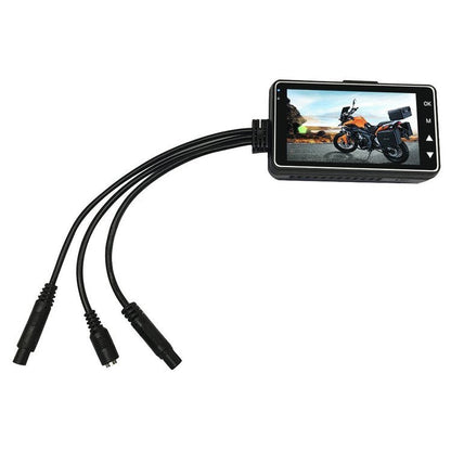 Motorcycle dash cam Sell My Stuff, compact black display unit with three cables on Tampa Home & Garden Store