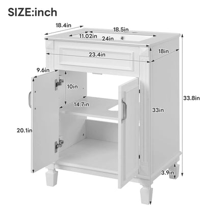 Bathroom vanity with top sink, white cabinet, 2 soft-closing doors, Unique Piece Furniture on Tampa Home & Garden Store