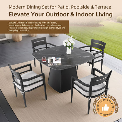 Outdoor Patio and Squircle Dining Table Set