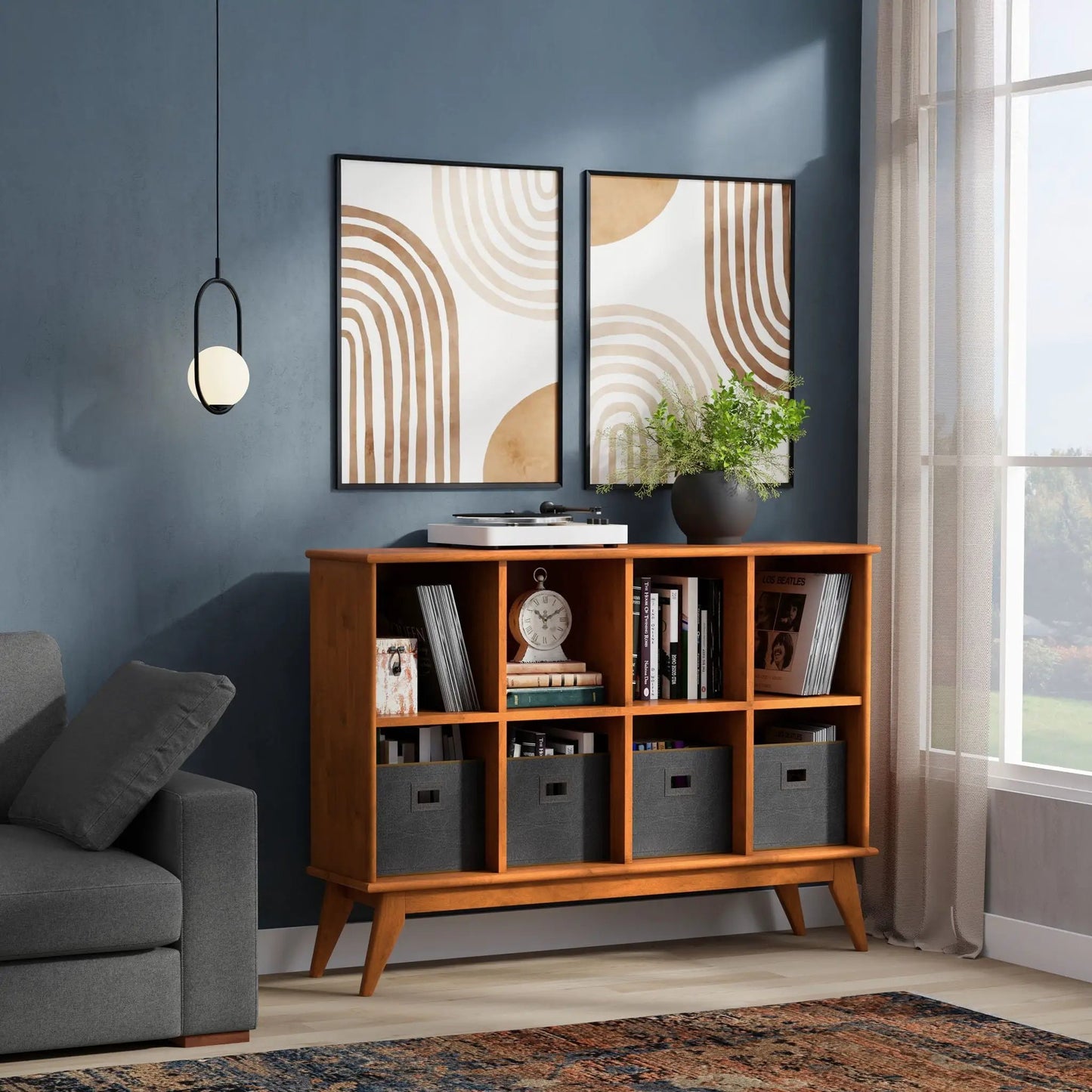 Draper Handcrafted Low Bookcase in Solid Wood