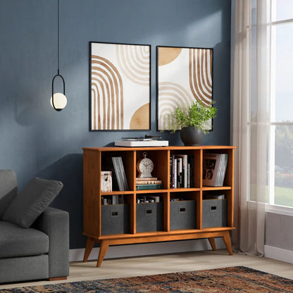 Draper Handcrafted Low Bookcase in Solid Wood
