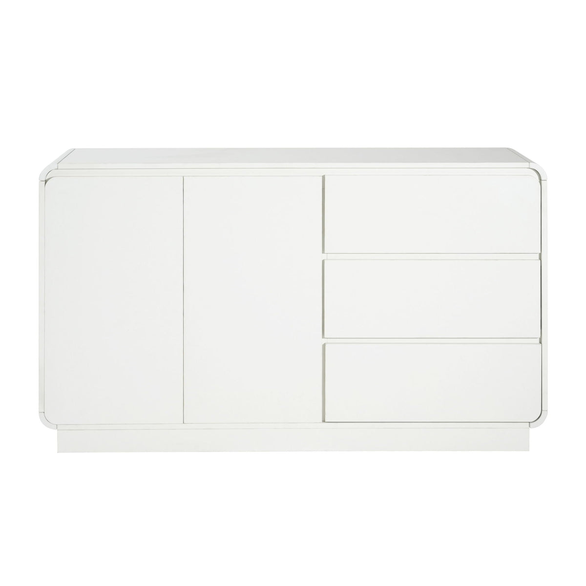 Wide storage sideboard with 2 doors and 3 drawers in white HouseOfZazla design on Tampa Home & Garden Store