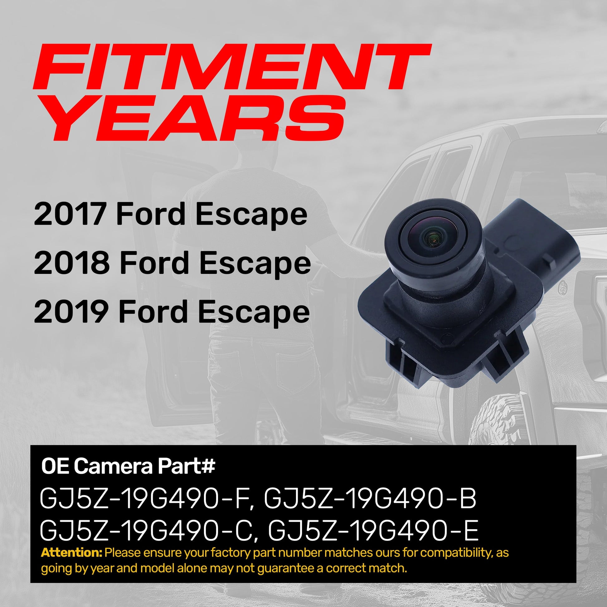 OEM backup camera Master Tailgaters for 2017-2019 Ford Escape; GJ5Z-19G490-F/C/E/B on Tampa Home & Garden Store