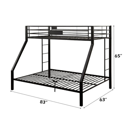 Limbra Spacious Design Double Bunk Bed in black metal frame with guard rails 83 in L x 63 in W on Tampa Home & Garden Store