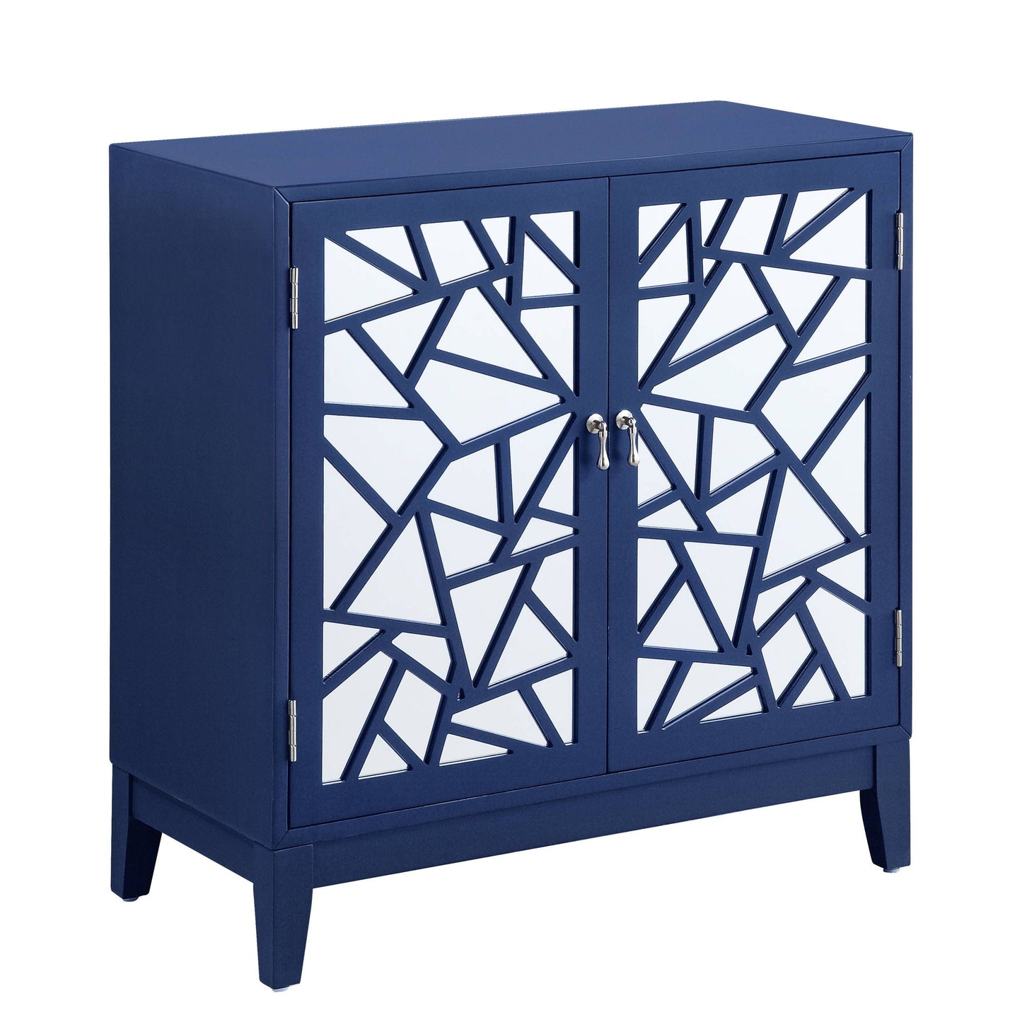 Einstein console cabinet blue by HouseOfZazla, accent cabinet with geometric lattice doors on Tampa Home & Garden Store