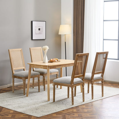French Country dining chair with cane backrest and upholstered seat, set of six by HouseOfZazla on Tampa Home & Garden Store