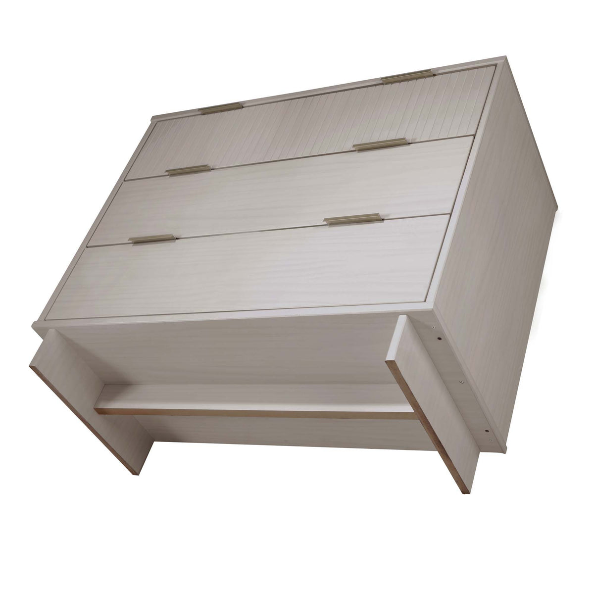 Solid Wood 3 Drawer Dresser with Ribbed Fronts by HouseOfZazla in light wood finish on Tampa Home & Garden Store