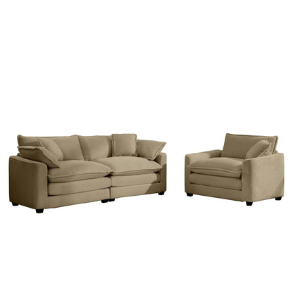Elegant Sectional Sofa Set with Deep Seats