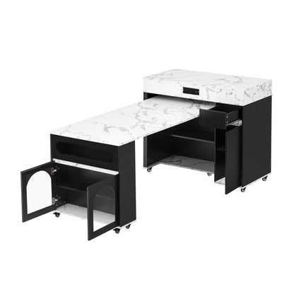 Extendable Table and Rolling Kitchen Island Cart