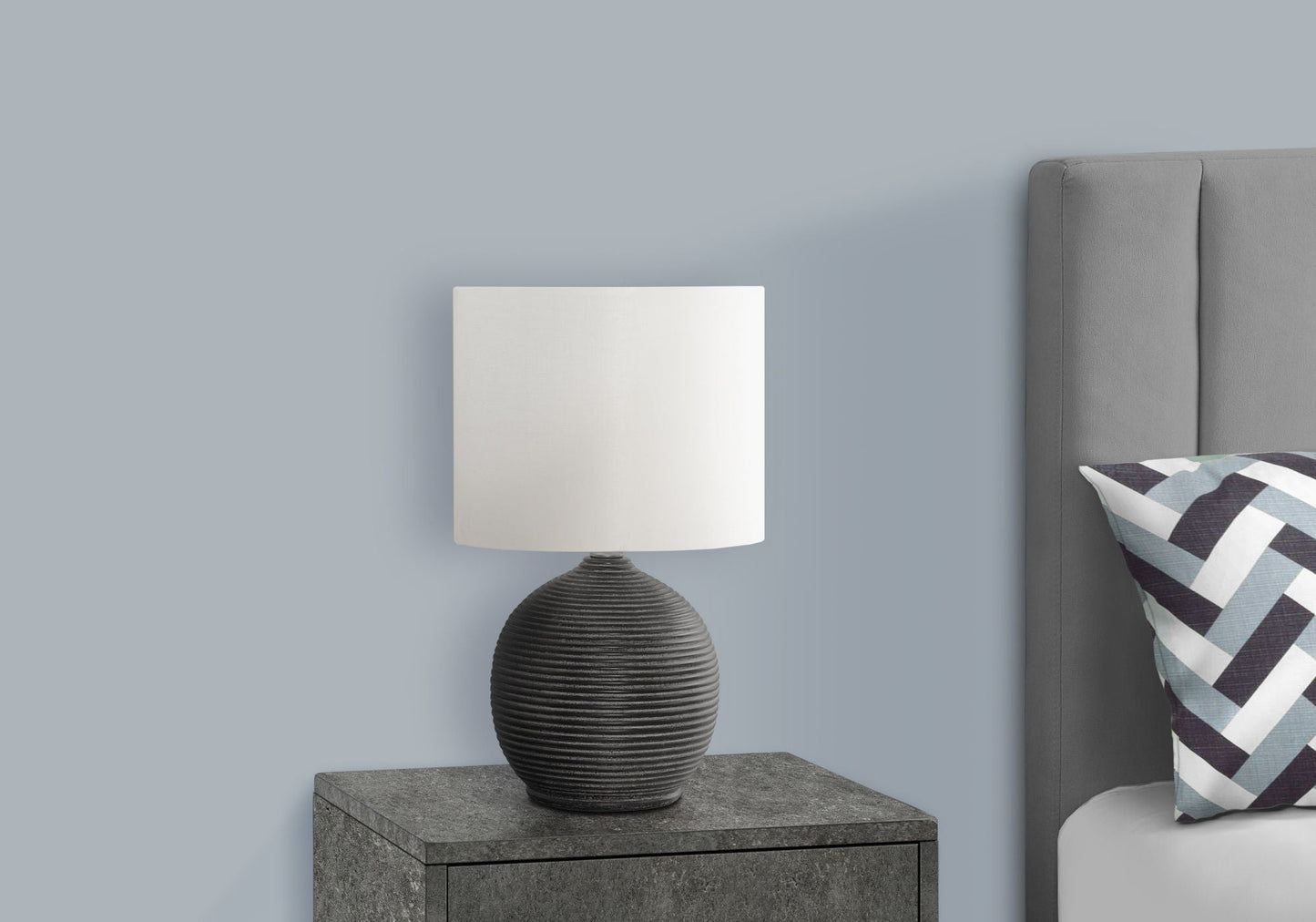 Table lamp contemporary black resin base with white shade, HouseOfZazla on Tampa Home & Garden Store