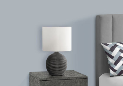 Table lamp contemporary black resin base with white shade, HouseOfZazla on Tampa Home & Garden Store