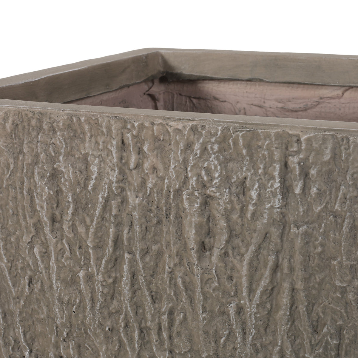 MGO Planter, textured concrete-style planter in taupe with rugged edges on Tampa Home & Garden Store