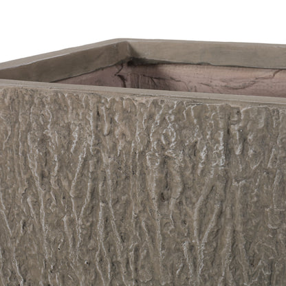 MGO Planter, textured concrete-style planter in taupe with rugged edges on Tampa Home & Garden Store