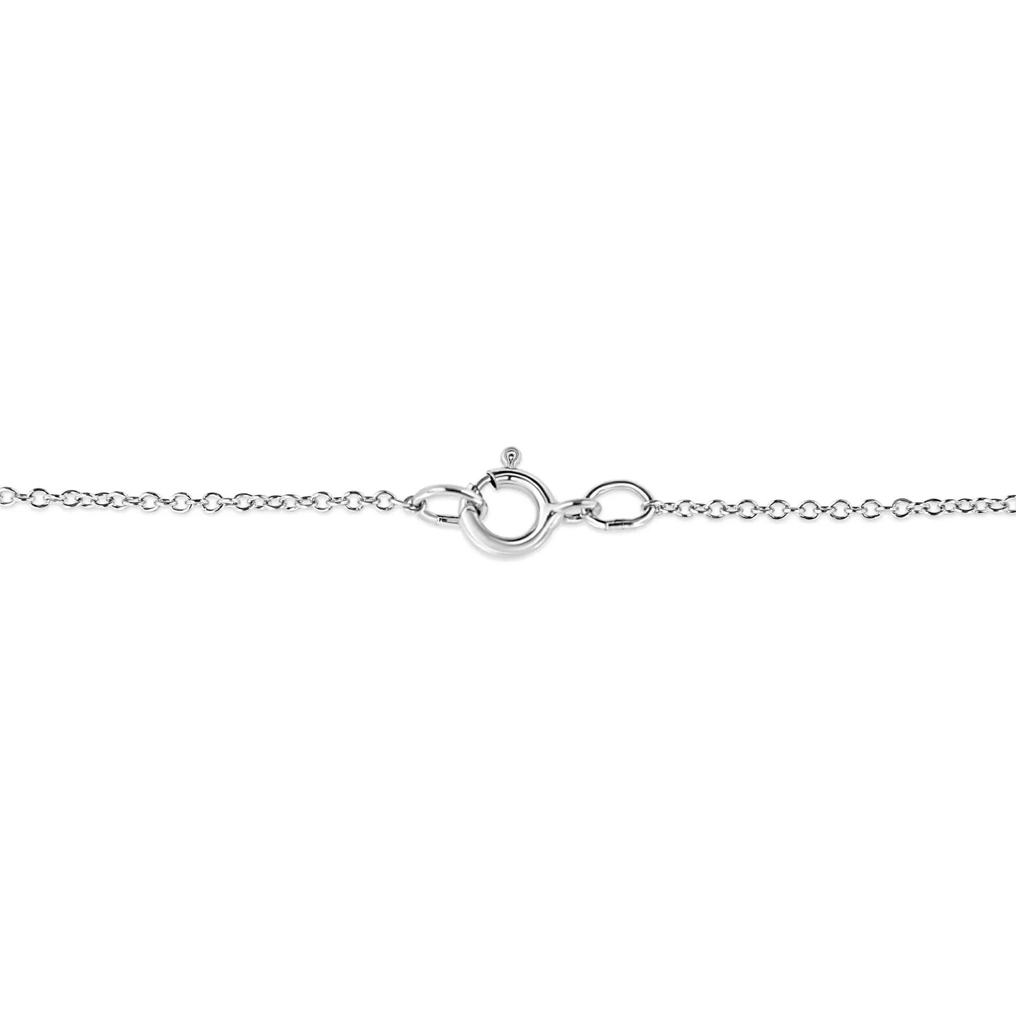 Sterling silver pave-set heart pendant necklace on a thin curb chain with lobster clasp on Tampa Home & Garden Store