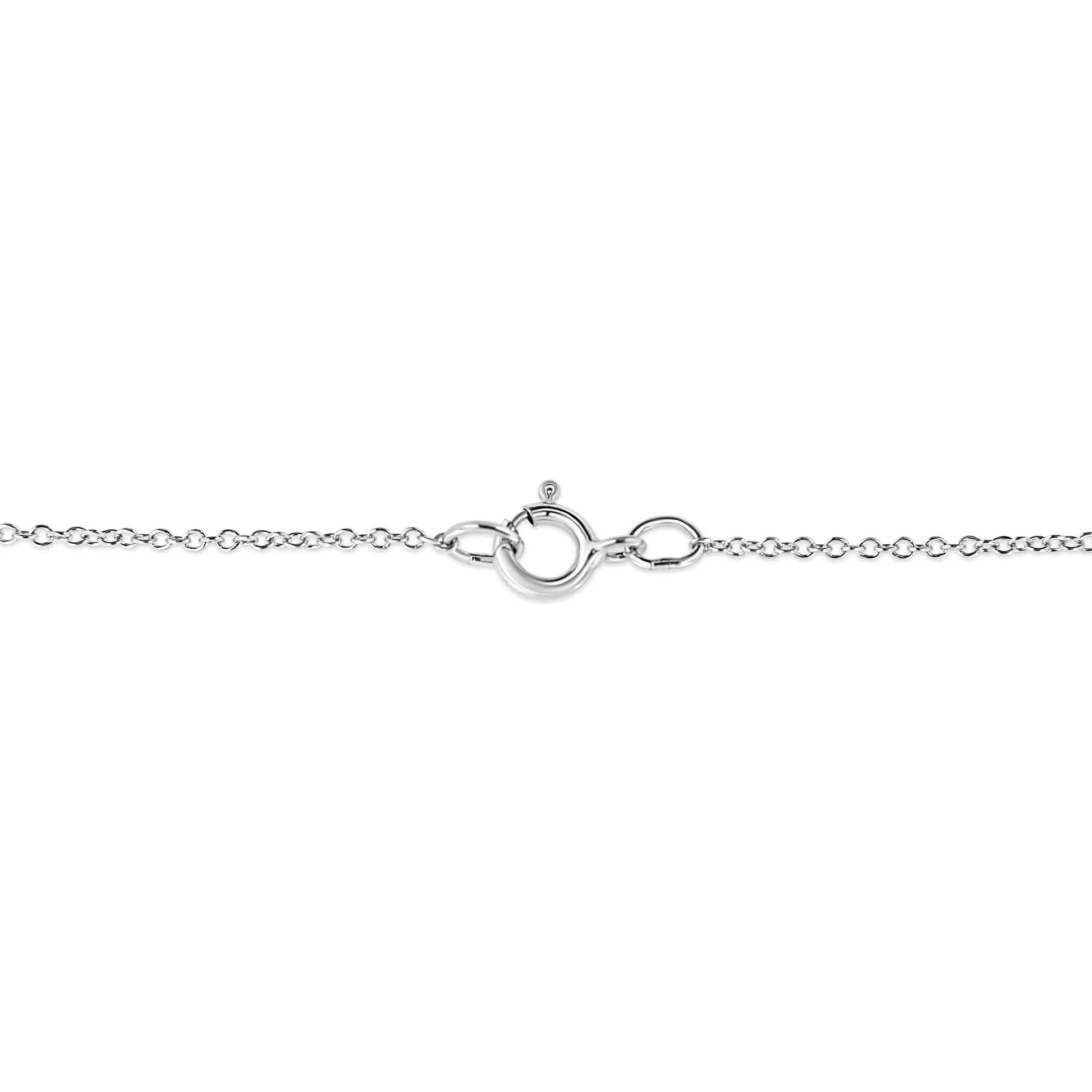 Sterling silver pave-set heart pendant necklace on a thin curb chain with lobster clasp on Tampa Home & Garden Store