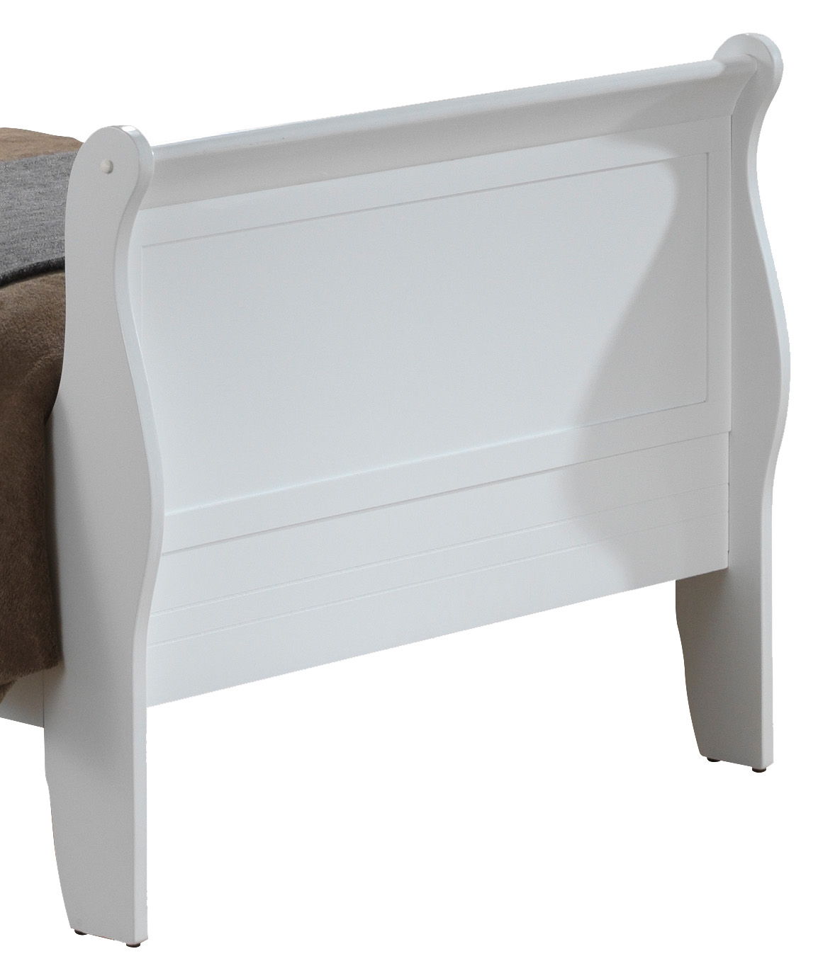 Panel Sleigh Bed white finish with curved panel headboard and rails by HouseOfZazla on Tampa Home & Garden Store