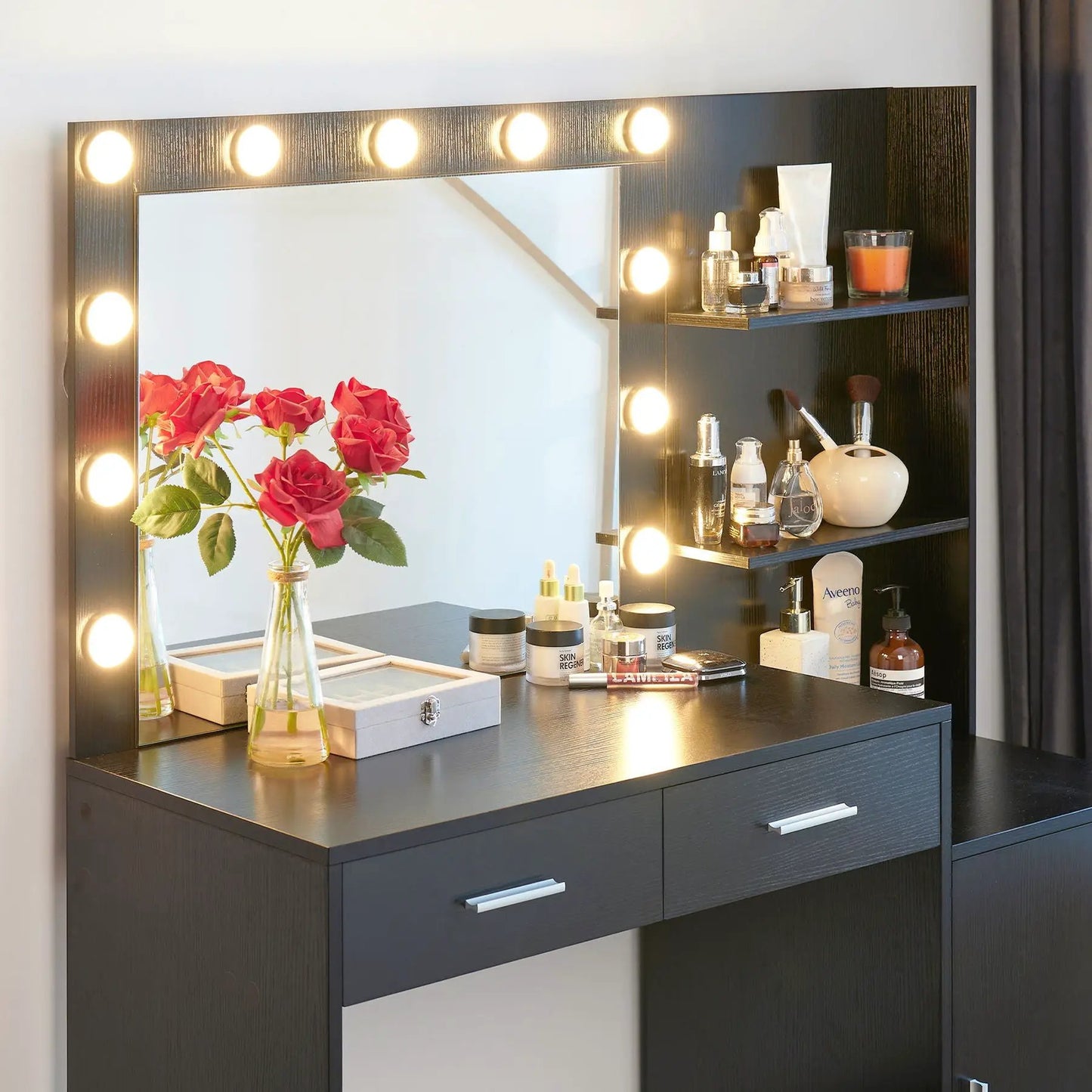 Vanity Desk With Mirror and Lights Dressing Table