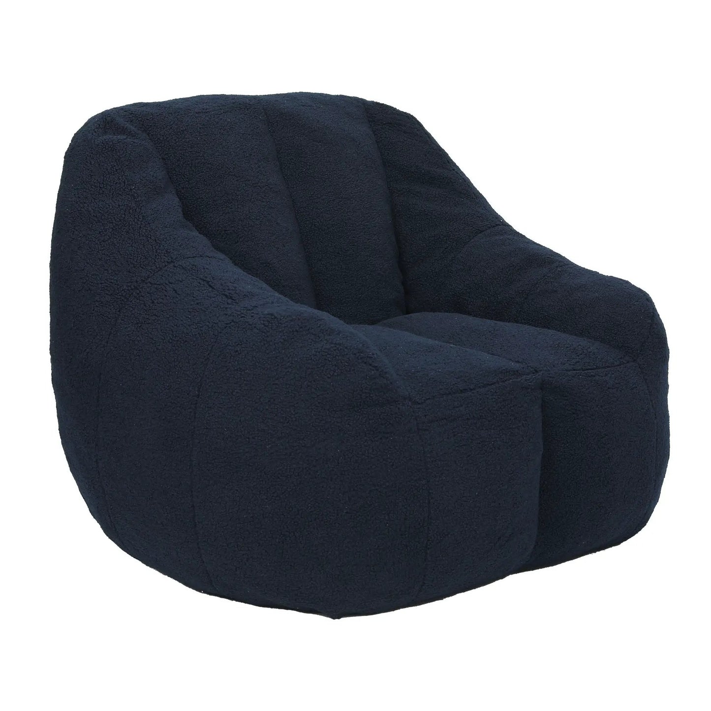 Comfy Bean Bag Chair navy plush fabric with memory foam filling, arm-chair style on Tampa Home & Garden Store
