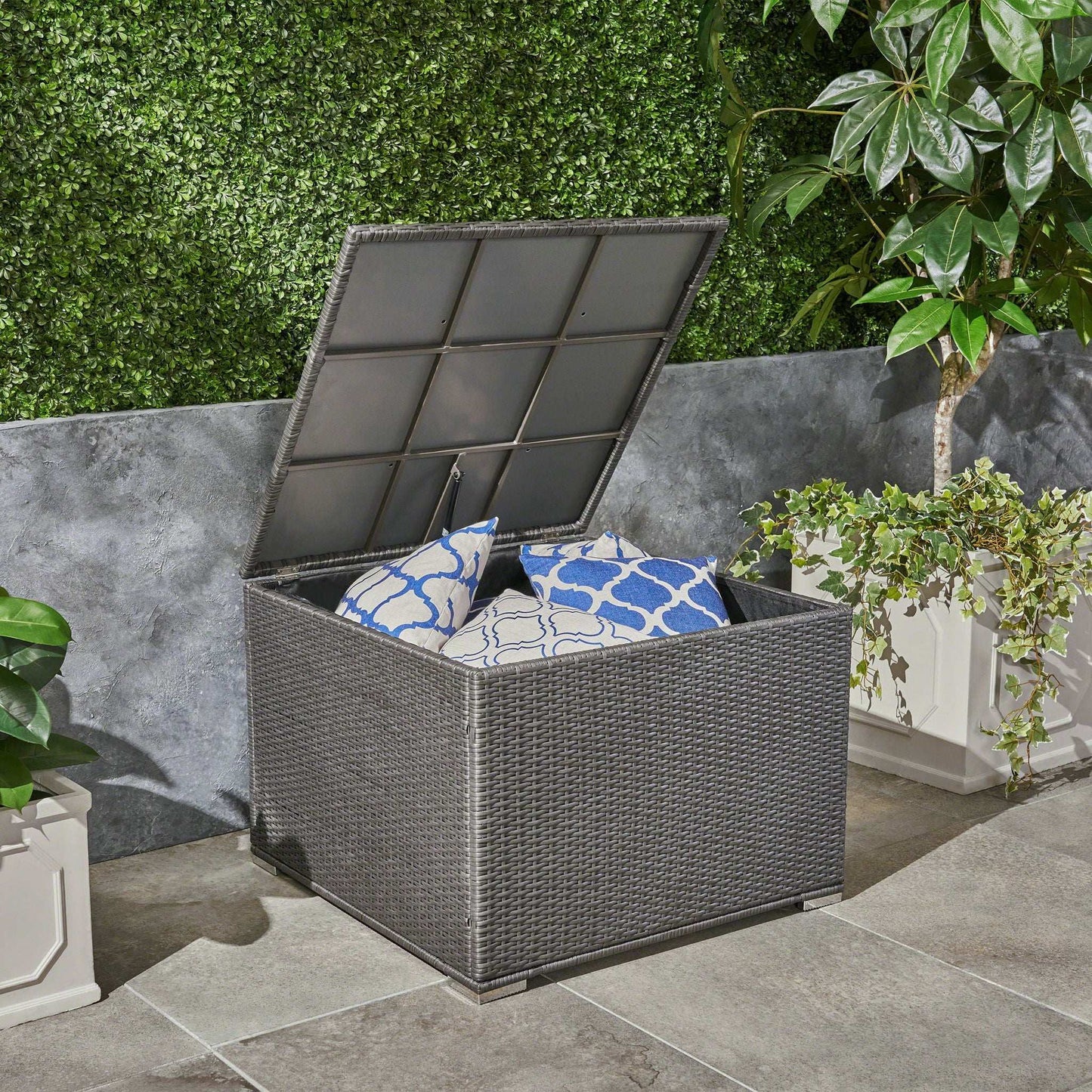 Santa Rosa Rattan Storage Table and Iron Frame