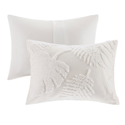 3 piece tufted cotton chenille palm comforter set off-white by HouseOfZazla on Tampa Home & Garden Store