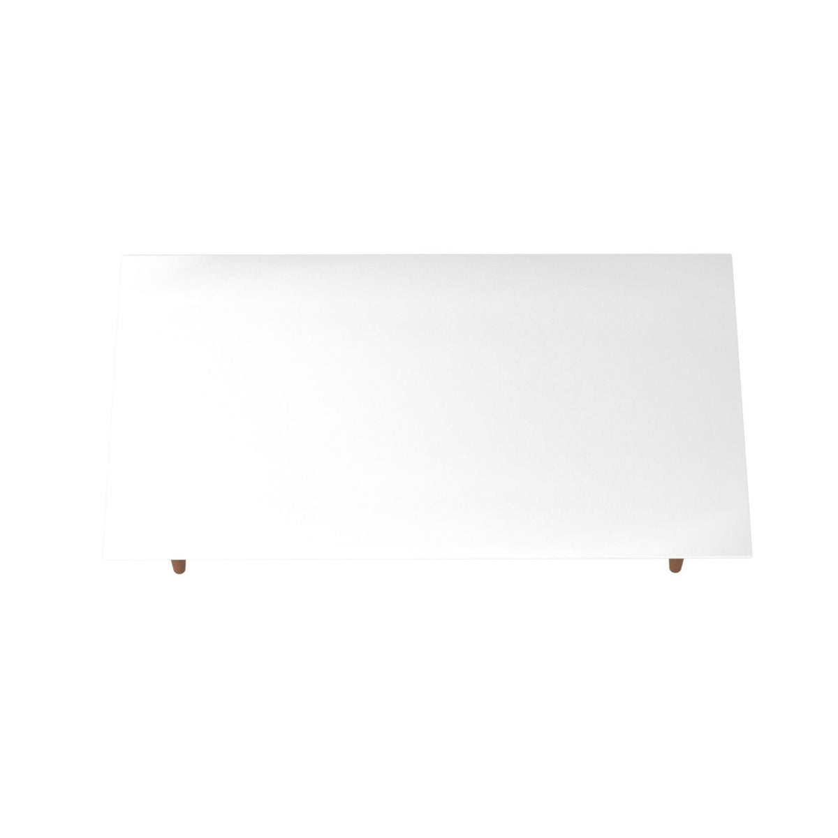 White lacquered coffee table with solid wood legs in a modern finish by HouseOfZazla on Tampa Home & Garden Store