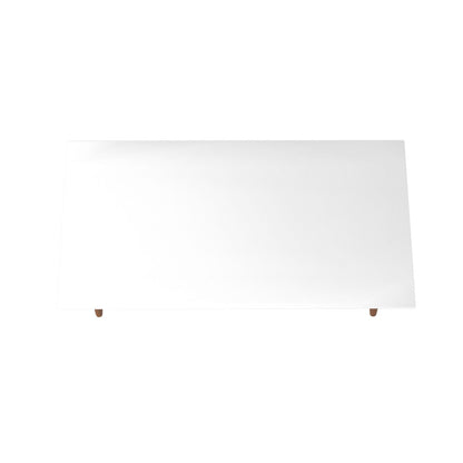 White lacquered coffee table with solid wood legs in a modern finish by HouseOfZazla on Tampa Home & Garden Store