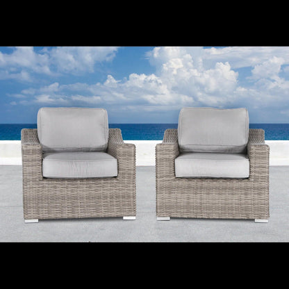 Patio chair with cushions modern design set of three gray wicker outdoor chairs HouseOfZazla on Tampa Home & Garden Store