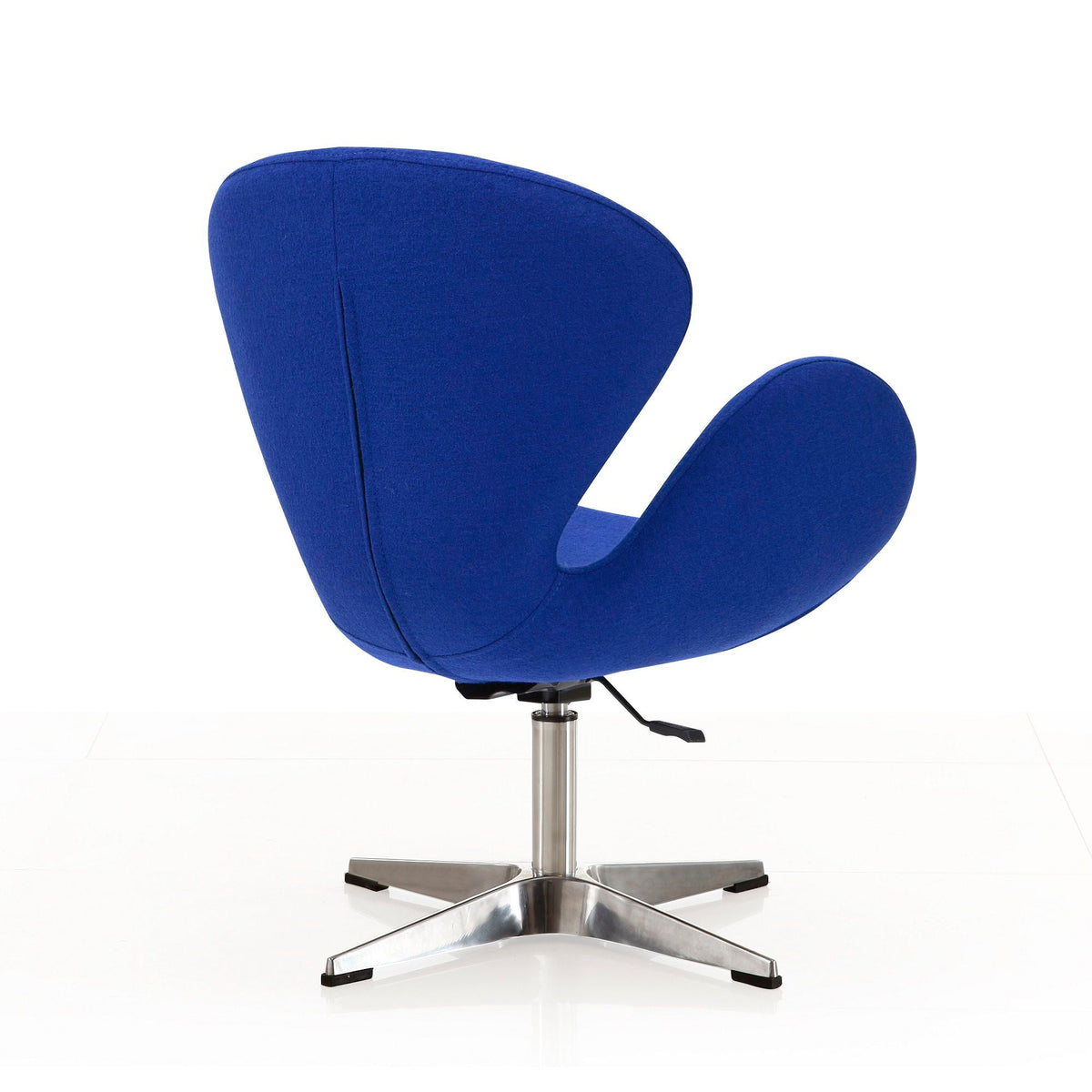 Raspberry Swivel Lounge Chair 360° rotation blue upholstery HouseOfZazla chrome base on Tampa Home & Garden Store