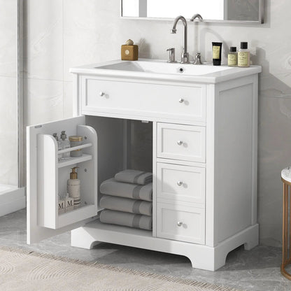 Bathroom Vanity with Sink Top and White Cabinet