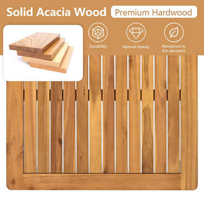 Outdoor 5-Piece Acacia Wood Sofa Set by HouseOfZazla; stacked boards with hardwood banner on Tampa Home & Garden Store