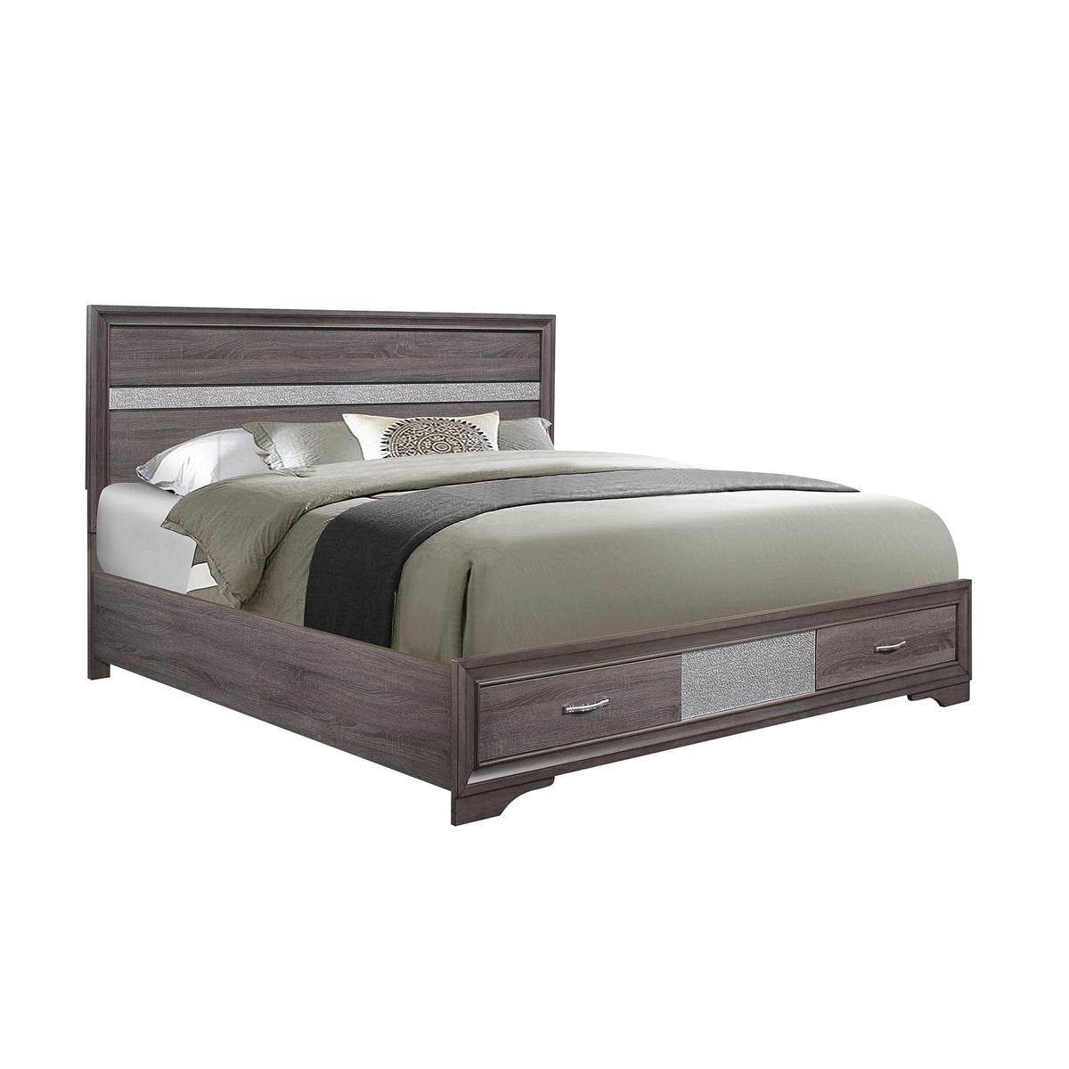 Ryder Bed Sparkle storage bed in dark wood with 2 front drawers by HouseOfZazla Storage Bags on Tampa Home & Garden Store