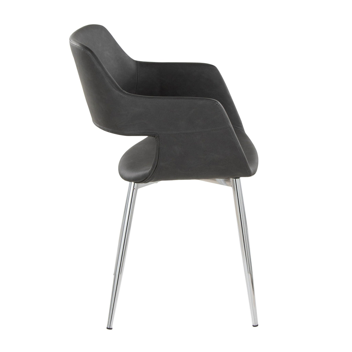 Contemporary dining chair set black faux leather, metal legs HouseOfZazla on Tampa Home & Garden Store
