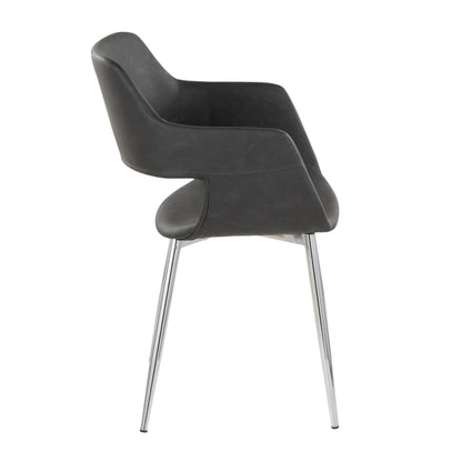 Contemporary dining chair set black faux leather, metal legs HouseOfZazla on Tampa Home & Garden Store