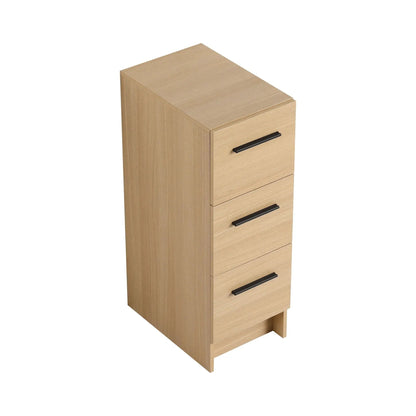 Slim Bathroom Storage Cabinet With 3 Drawers Oak