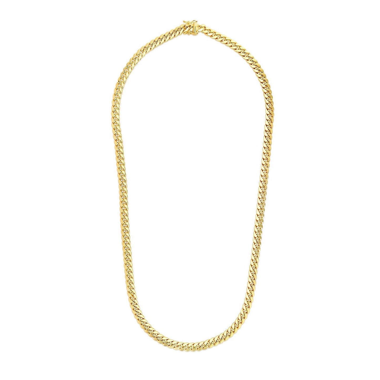 6.9mm 14k yellow gold semi solid Miami Cuban chain necklace by Bids.com on Tampa Home & Garden Store