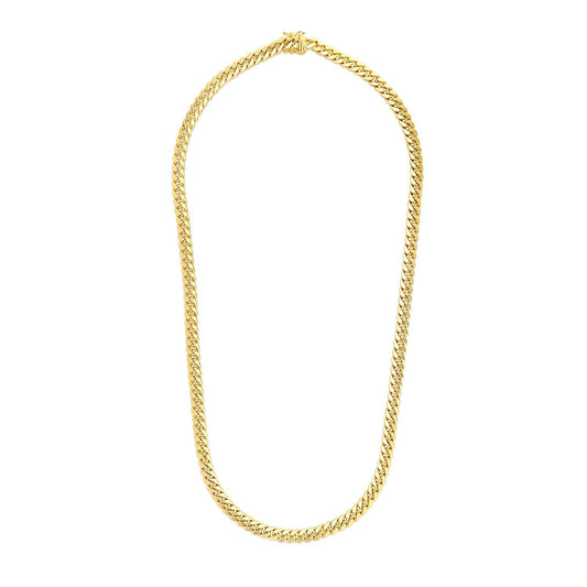 6.9mm 14k yellow gold semi solid Miami Cuban chain necklace by Bids.com on Tampa Home & Garden Store