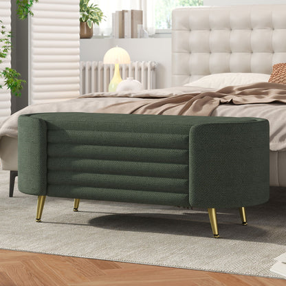 Contemporary Oval Upholstered Storage Ottoman