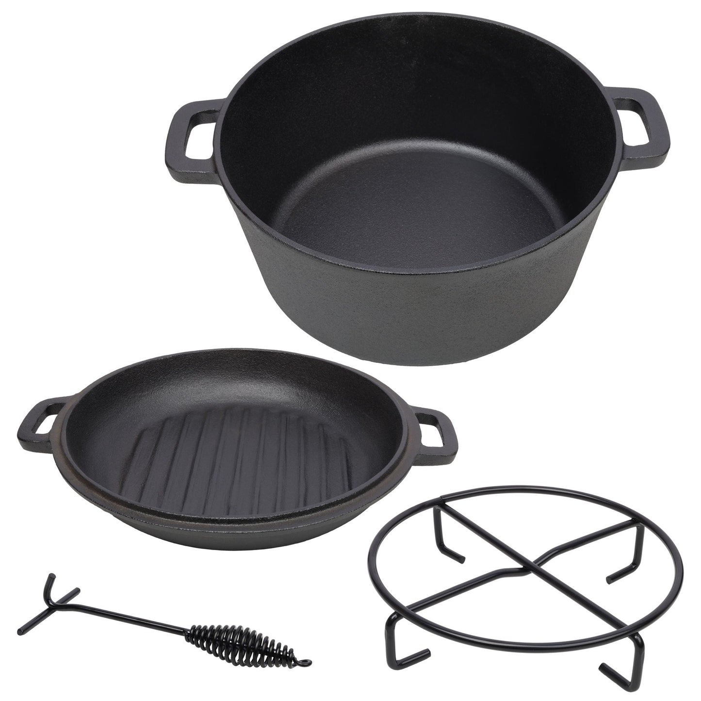 Pre Seasoned Cast Iron Dutch Oven and Skillet Lid
