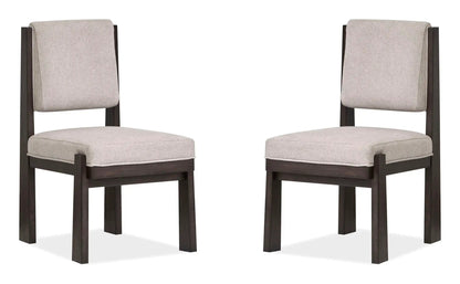 Tauren upholstered side chair set of 2 in coffee bean fabric with dark wood legs on Tampa Home & Garden Store