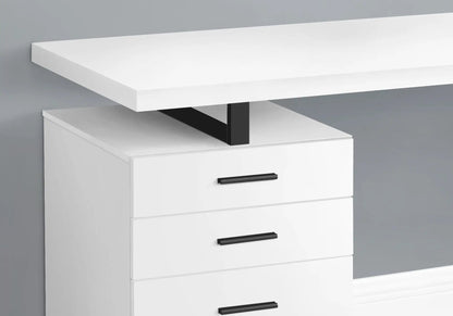 Left or Right Computer Desk with Ample Drawers