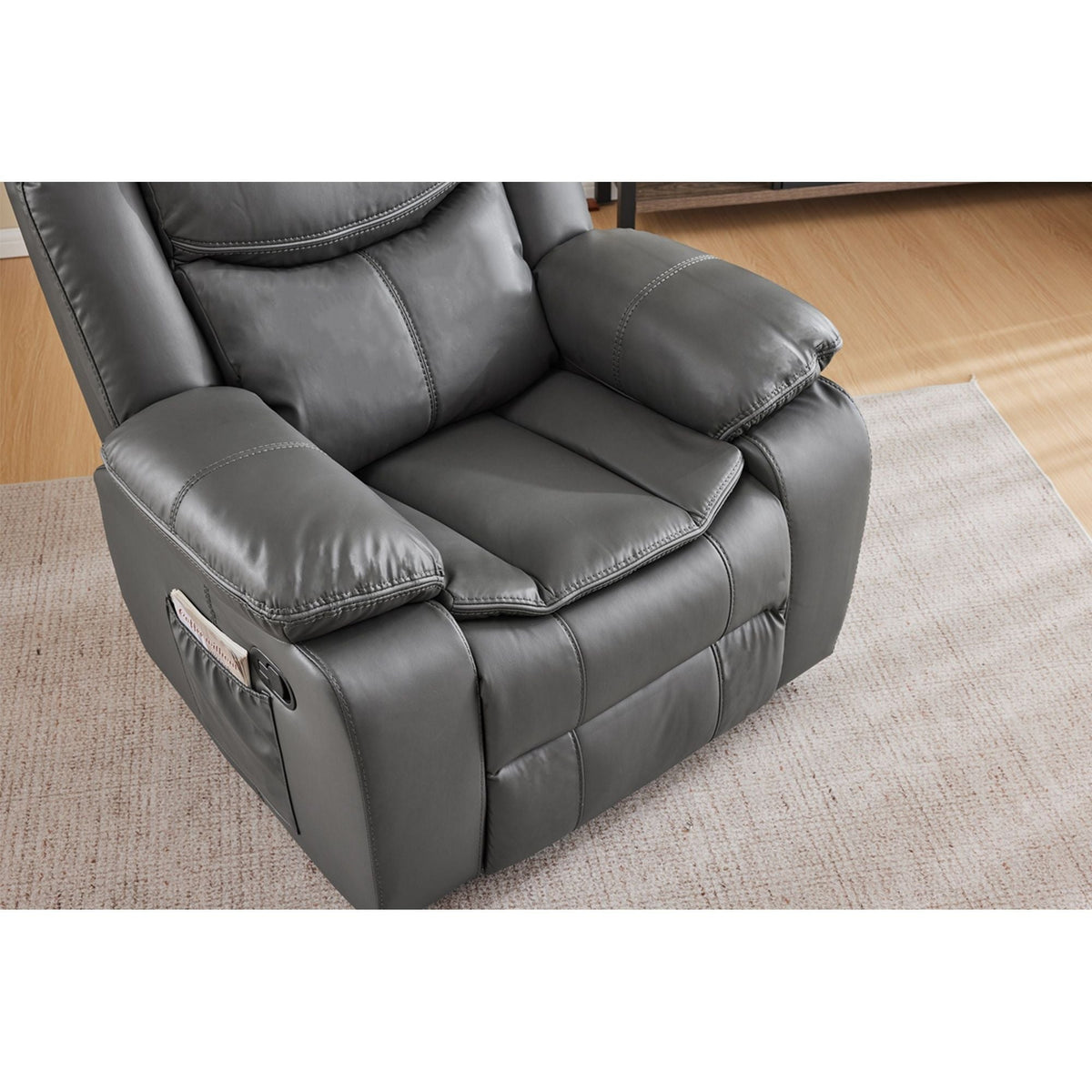 Gray Heating and Vibration Recliner Chair