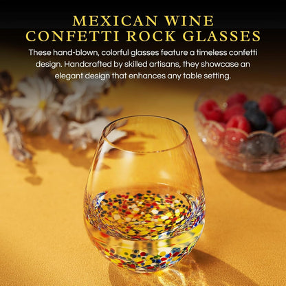 Hand Blown Mexican Wine Glasses And Festive Flair